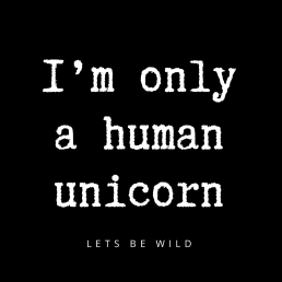 IM ONLY A HUMAN UNICORN logo