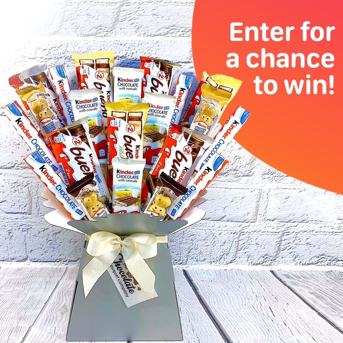 WIN the Kinder Chocolate Bouquet containing a whopping 21 bars of Kinder chocolate!