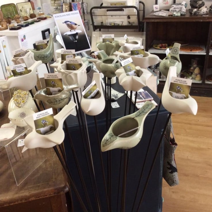 Give The Birds A Treat With These Porcelain Bird Feeders Made By