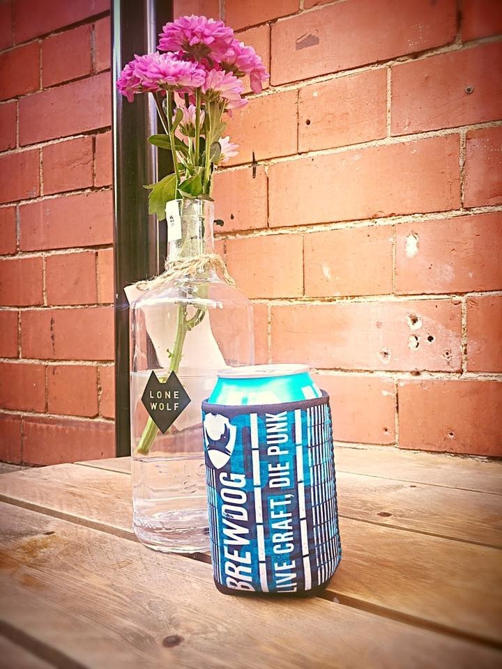 We have our out door seating, it's super warm, keep your can of delicious beer cold with........