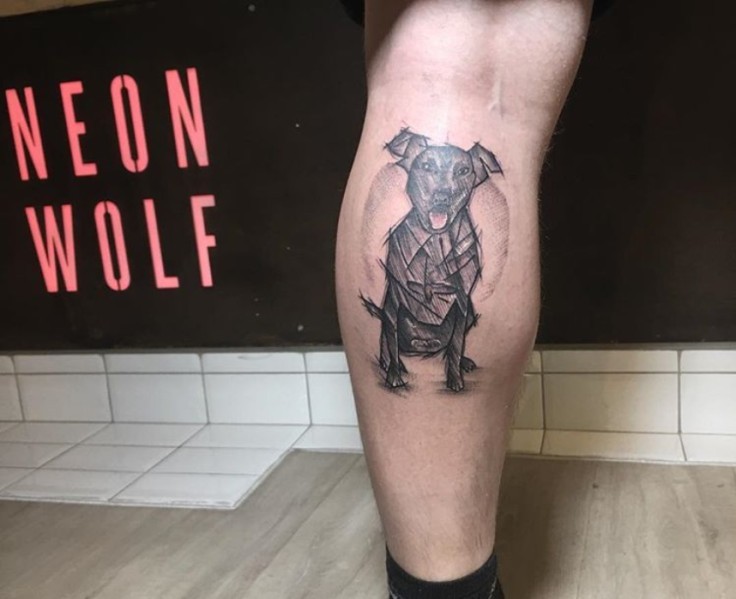 Our first tattoo back from Christmas.. Lovely Luna the black lab for James!!
