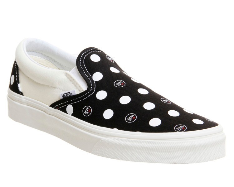 Mens Vans Clic Slip On Trainers Logo Black Marshmellow Mens Vans Clic Slip On