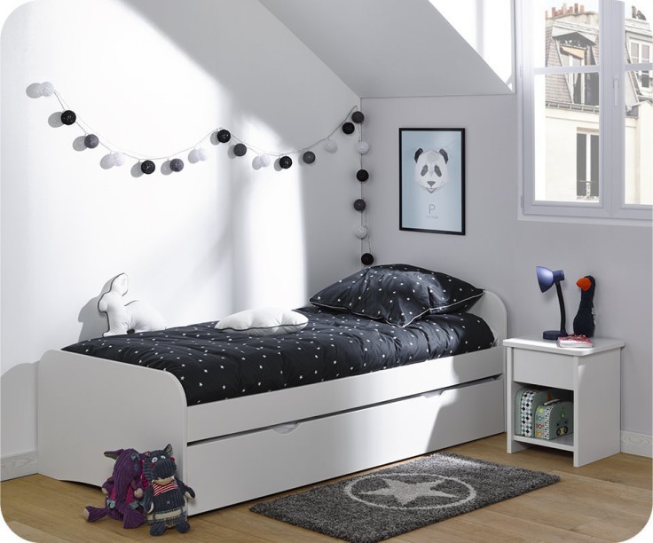 Bed frame with underbed and storage, White - £235!