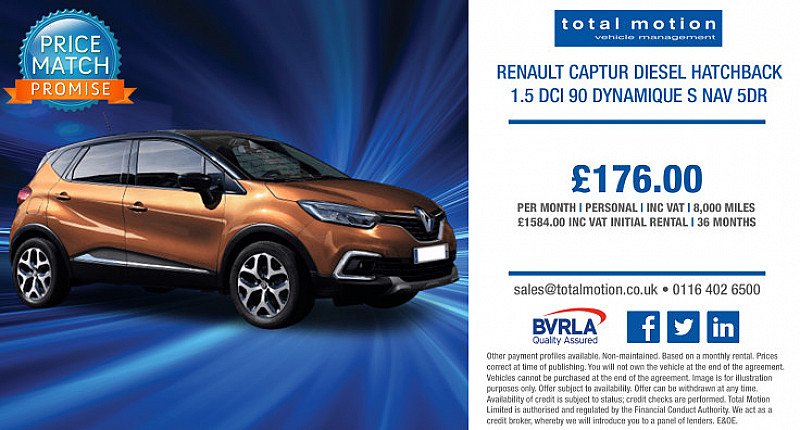 Renault Captur Dynamique S Nav | Personal Lease From £176 p/m!