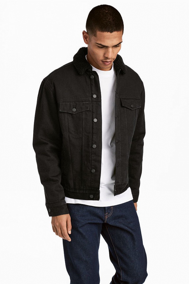 pile collar denim jacket
