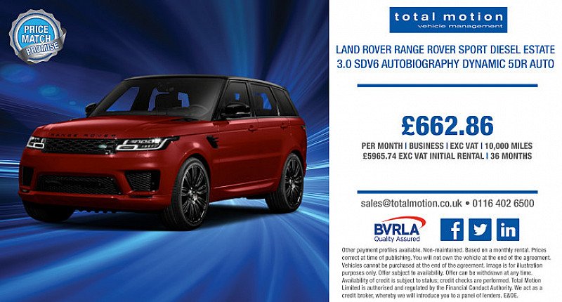 Range Rover Sport 3.0 SDV6 Autobiography Dynamic Auto | Business Leasing Offer