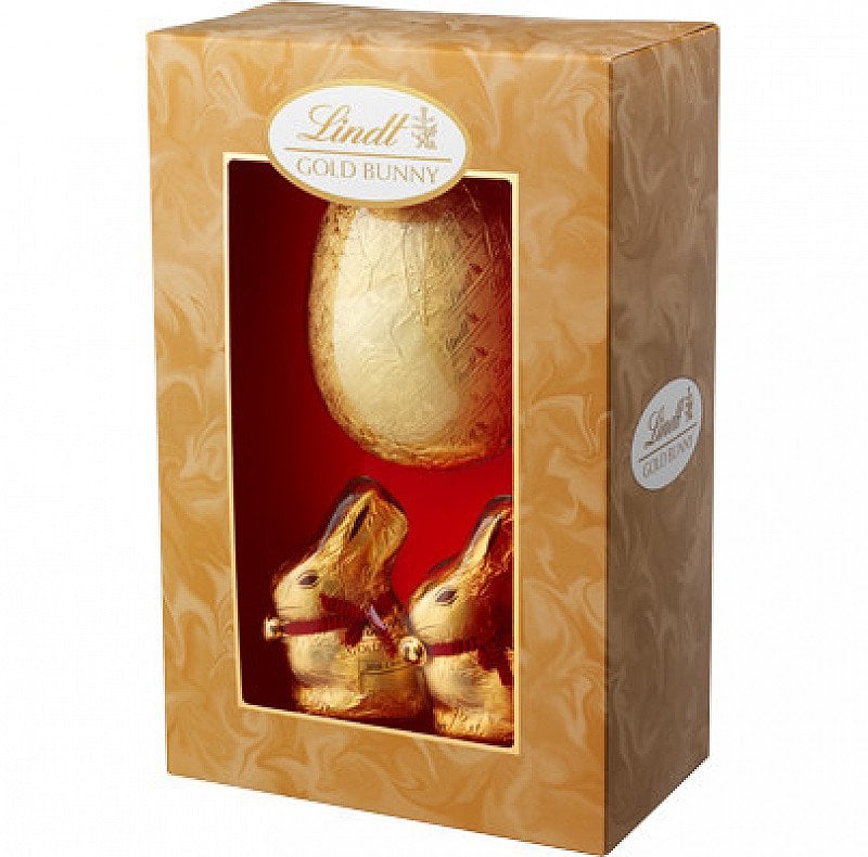 Lindt Milk Chocolate Easter Egg with 2 Gold Bunnies £10.00!