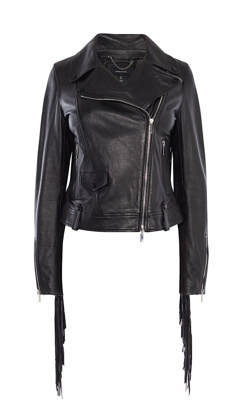 SAVE £134 on KAREN MILLEN Leather Fringed Jacket!