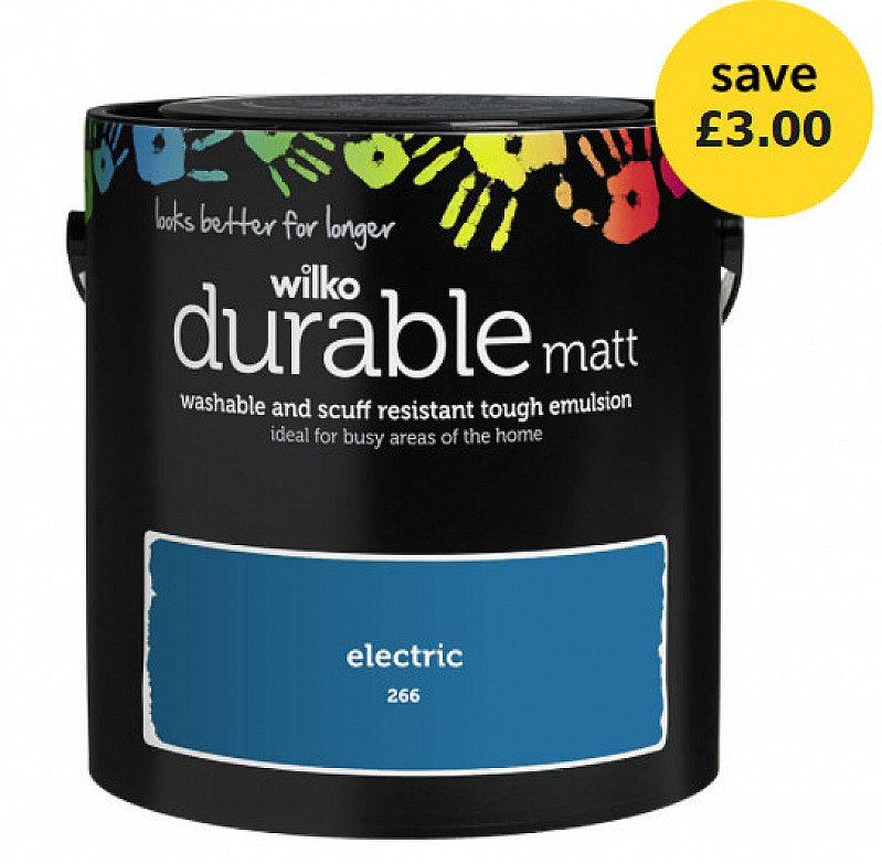 SAVE £3 on Wilko Durable Matt Emulsion - 72 Colours!