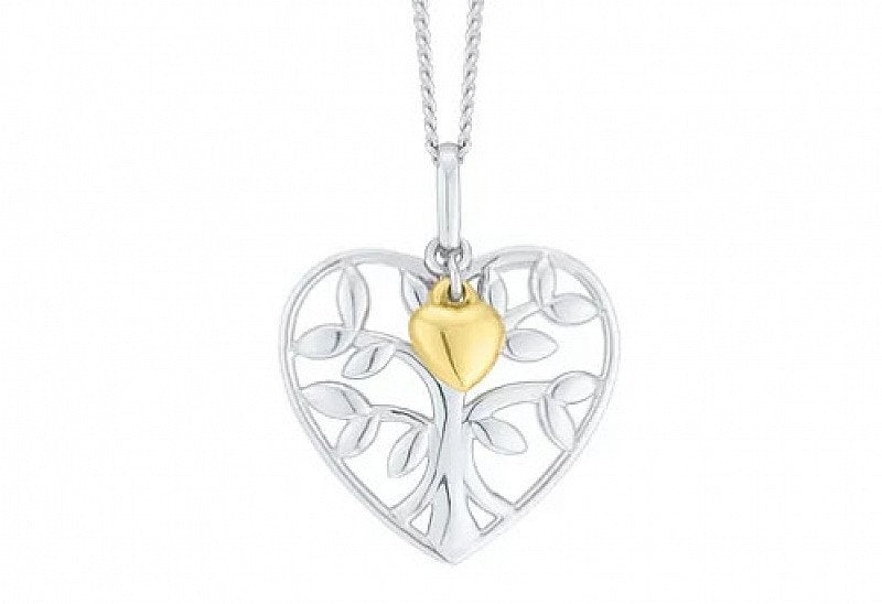 50% OFF - Sterling Silver & 9ct Gold Tree Of Life Design Pendant!