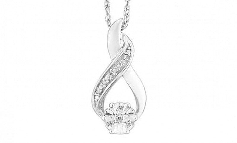 SAVE 69% on this Sterling Silver & Diamond Flower Cluster Pendant!