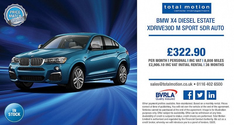 BMW X4 xDrive30d M Sport Auto | Personal Lease for £322.90 p/m!