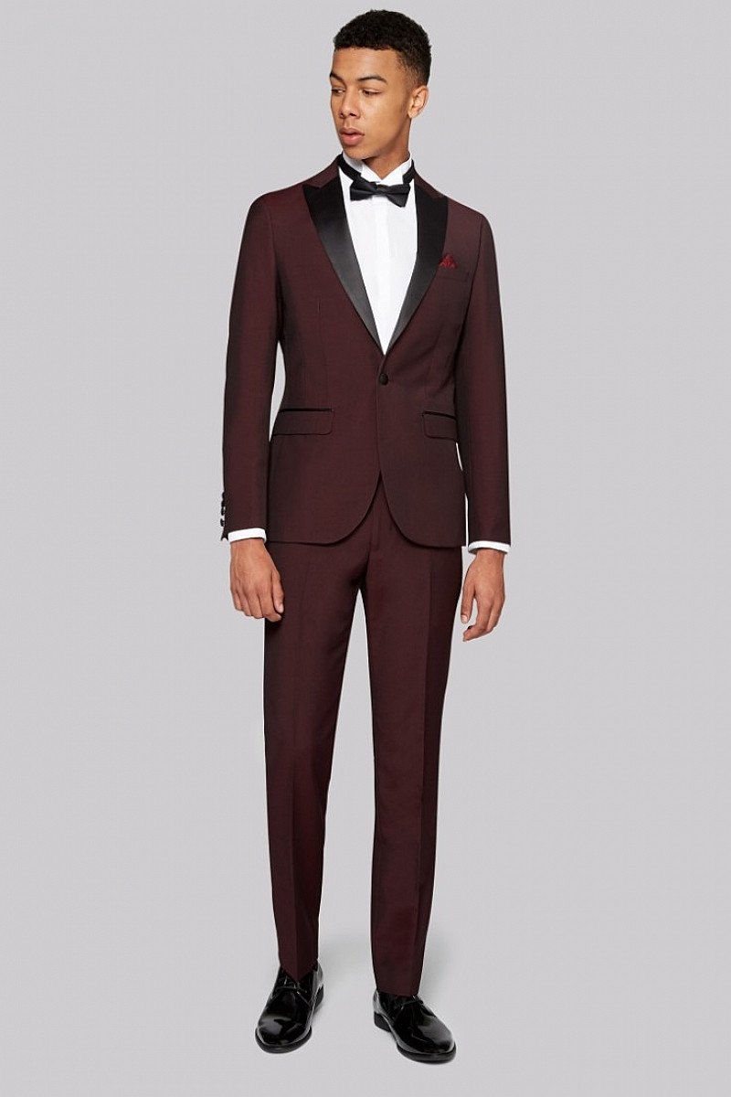 HALF PRICE! Moss London Skinny Fit Claret Tuxedo