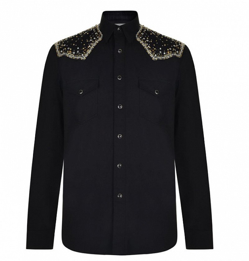 OVER 50% OFF - SAINT LAURENT Embellished Shoulder Shirt!