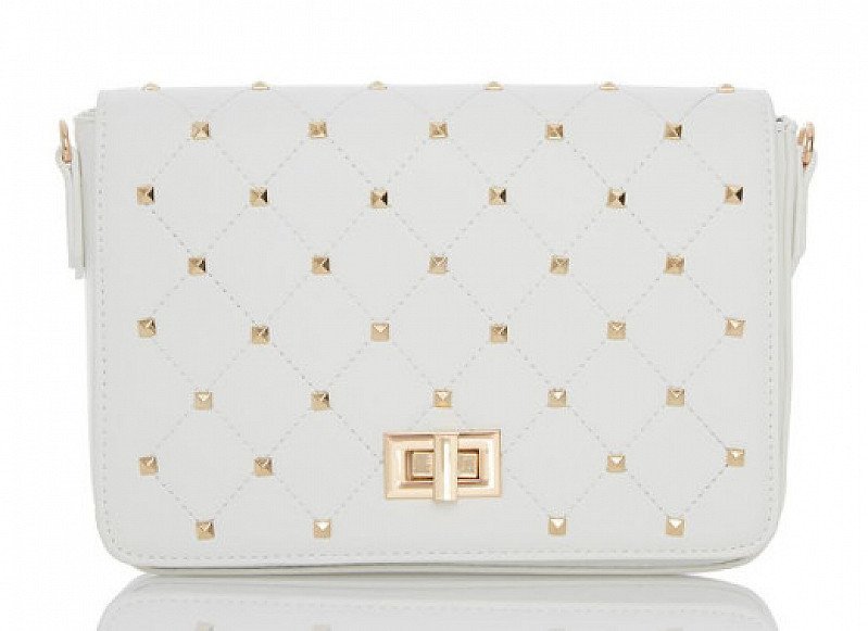 40% OFF - White Gold Stud Trim Bag!