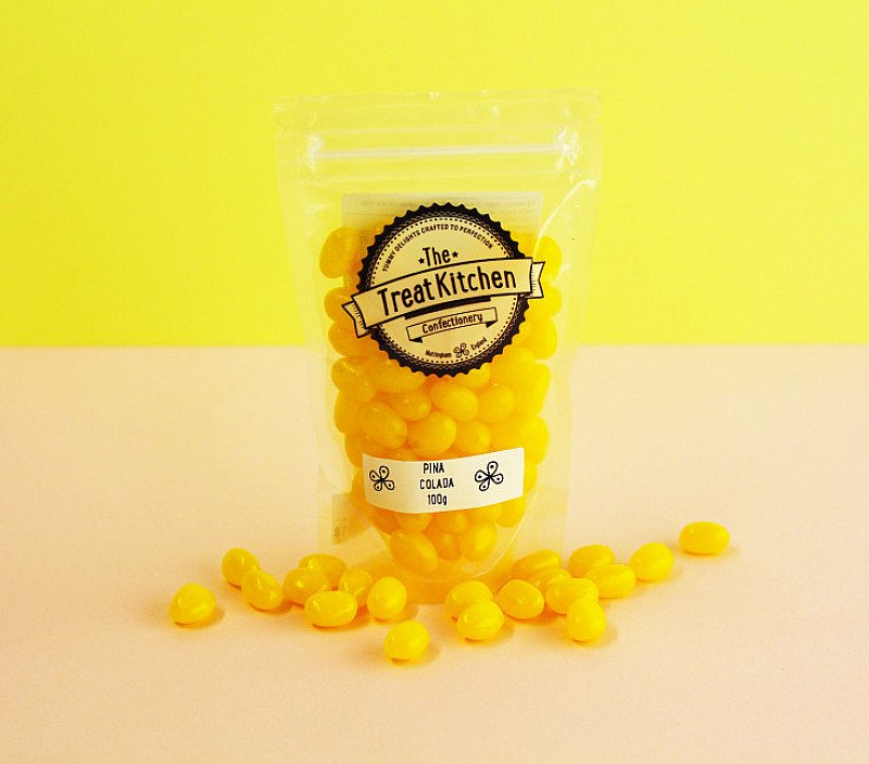 Try our Jelly Bean Range Pina Colada Flavoured Jelly Beans pouch £2.