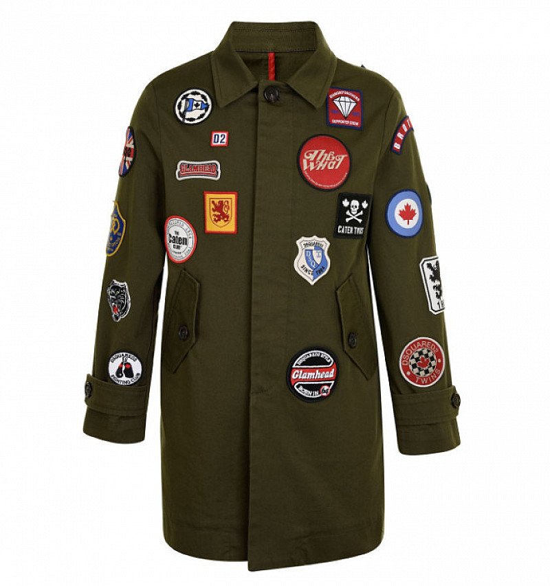 SAVE £130 on DSQUARED2 Children Unisex Badge Mac Jacket!