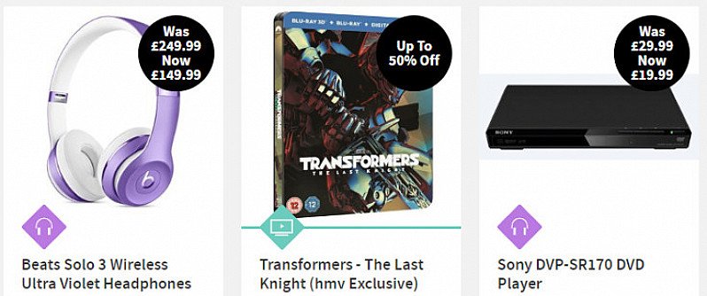 Save up to 80% on selected products across DVDs, Blu Ray, CDs, headphones and much more!