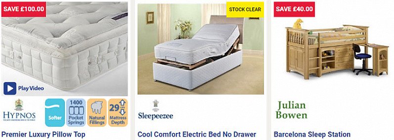 SALE SECTION - SAVE UP TO £100 on Bed Frames, Mattresses and Bedroom Furniture!