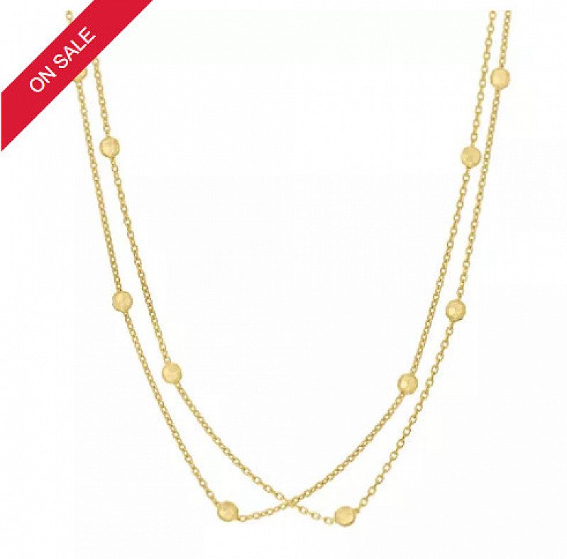 £50 OFF this 9ct Gold Glitter Ball Double Chain Necklace!