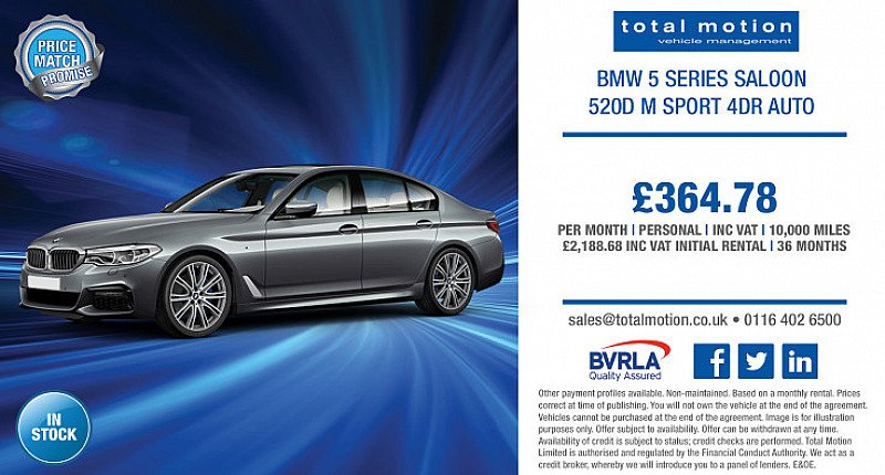 BMW 5 Series 520d M Sport 4dr Auto | £364.78 (incl. VAT) p/m!