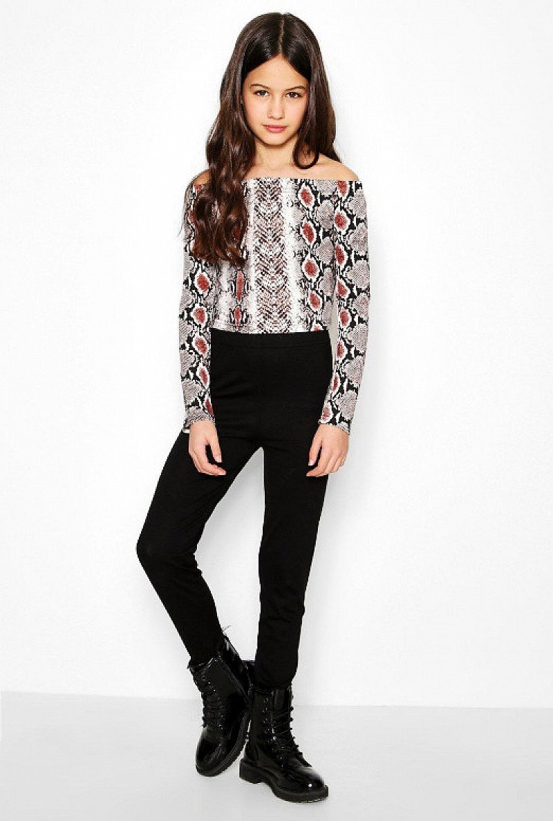 64% OFF - Girls Snake Tape Crop & Legging Set - NOW ONLY £5!