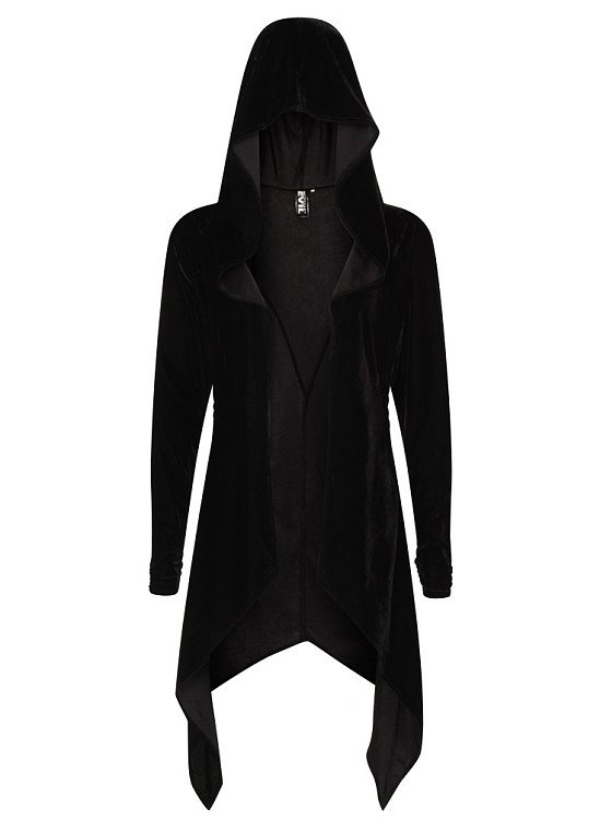 Necessary Evil Artemis Black Velvet Gothic Drape Hoody