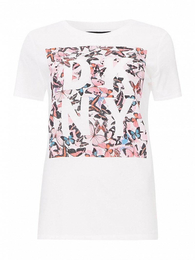 1/2 PRICE - DKNY Crew Neck Butterfly Logo Tee!