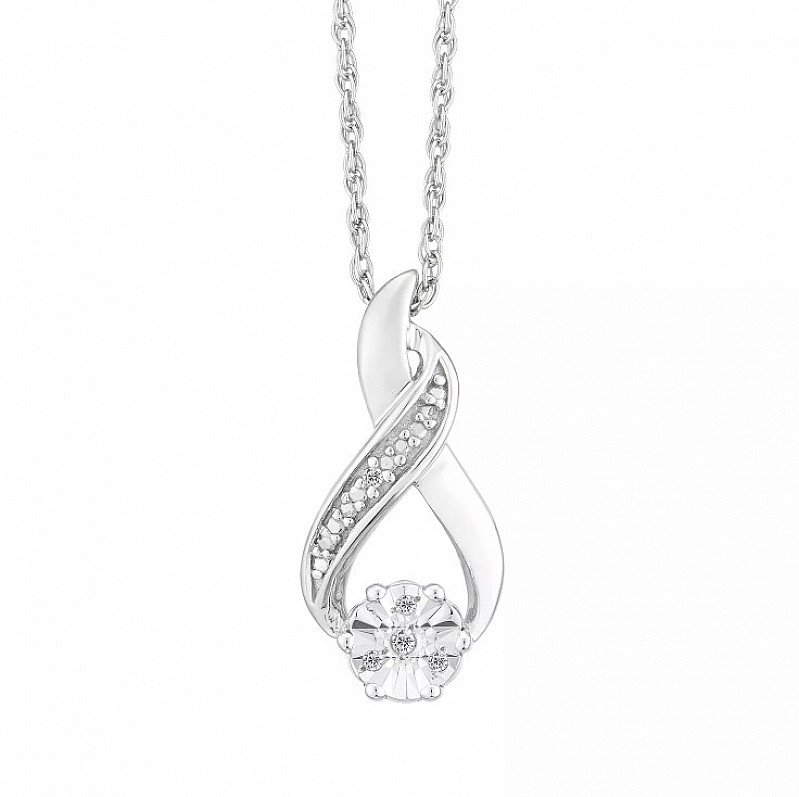 SAVE £89 on this Sterling Silver & Diamond Flower Cluster Pendant!