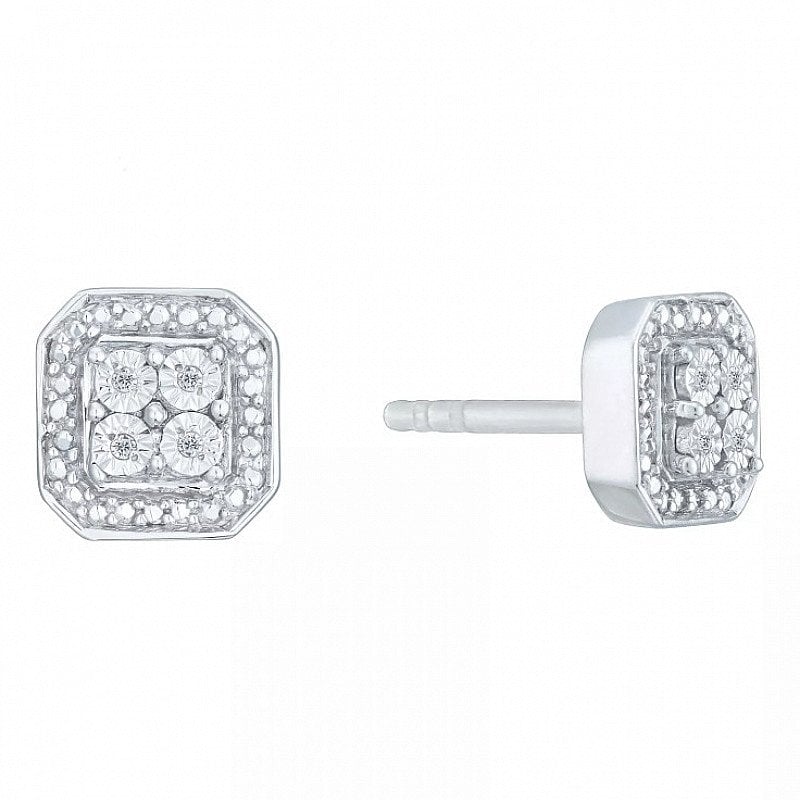 SAVE £89 on these Sterling Silver & Diamond Square Cluster Earrings!