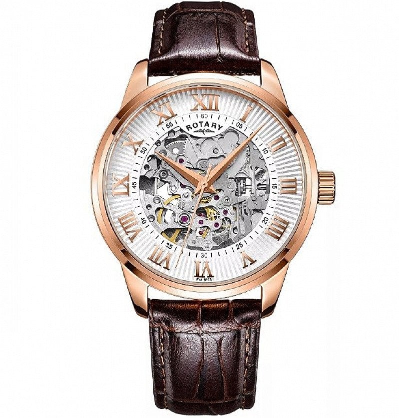 SAVE 50% OFF Rotary Men's Silver Dial Brown Leather Strap Watch!