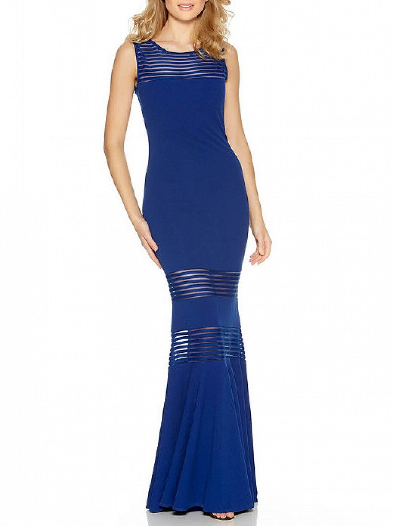 FINAL STOCK - Mesh Insert Fishtail Maxi Dress - LESS THAN 1/2 PRICE!