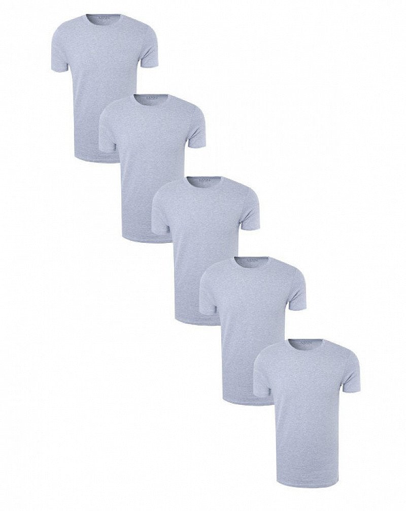 OVER 50% OFF - 5 Pack Crew Neck T Shirts in Muscle Fit!