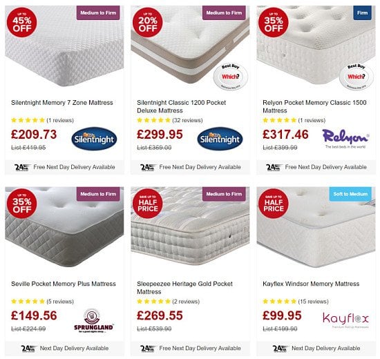 Up to 70 off Sale at Mattressnextday! Mattress Next Day Deal