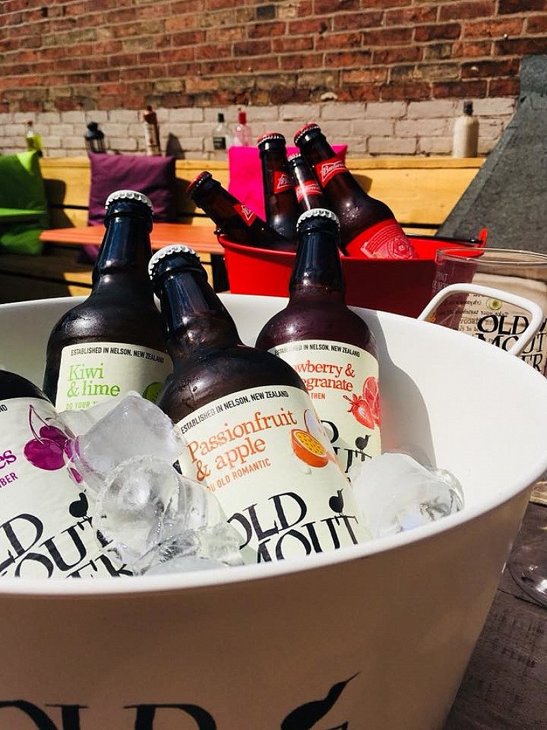 Feeling hot hot hot, come and cool down with a nice cold bottle in our beer garden!