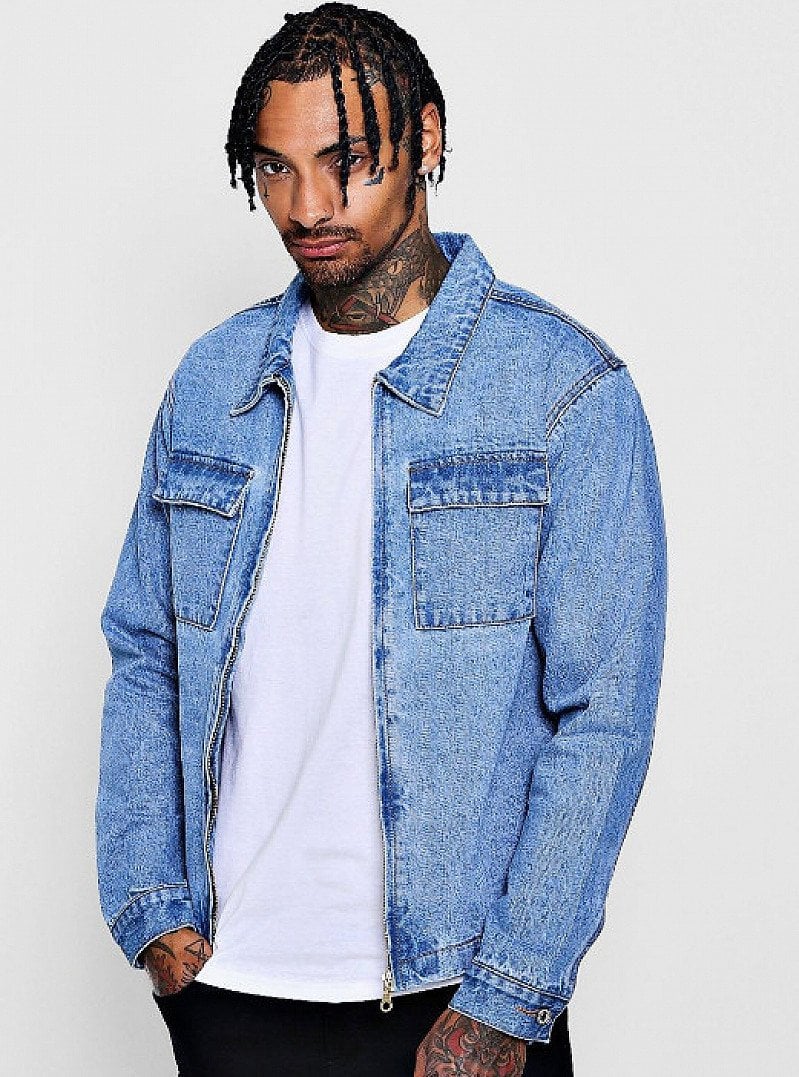 SAVE 66% on this Dele Zip Through Double Pocket Denim Shacket!
