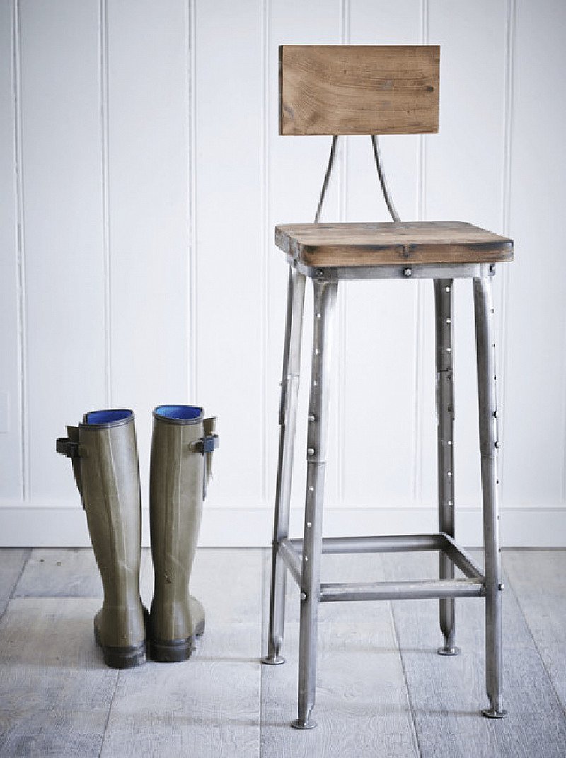 Industrial Wooden Stool - NOW HALF PRICE!