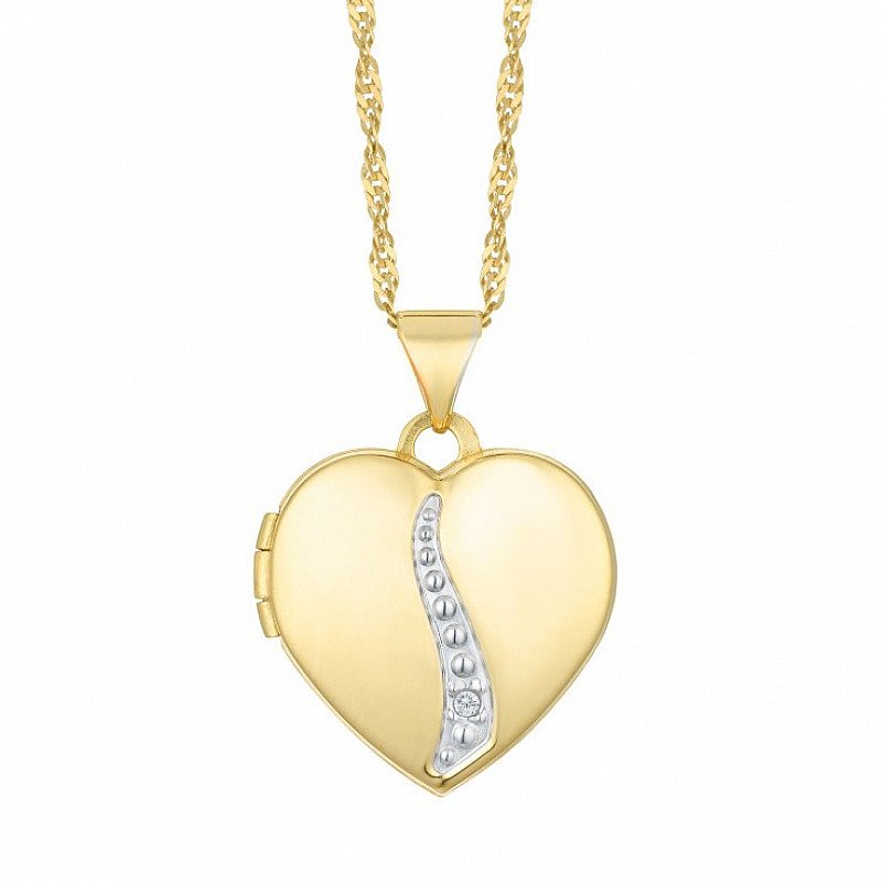 60% OFF - Together Silver & 9ct Bonded Gold Diamond Pendant!