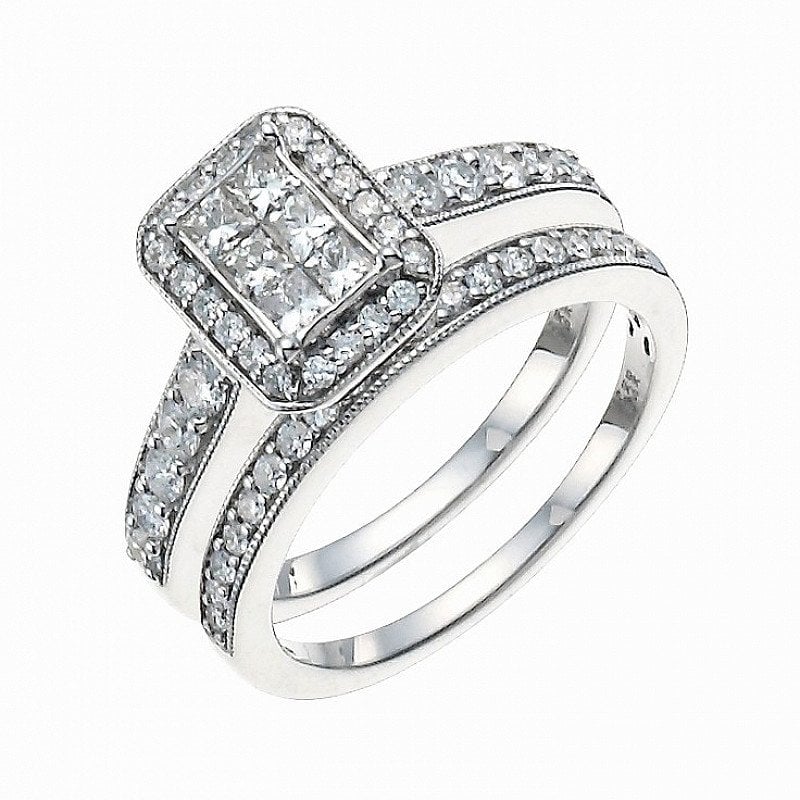 SAVE £1200 on this 9ct White Gold 1ct Diamond Perfect Fit Bridal Set!