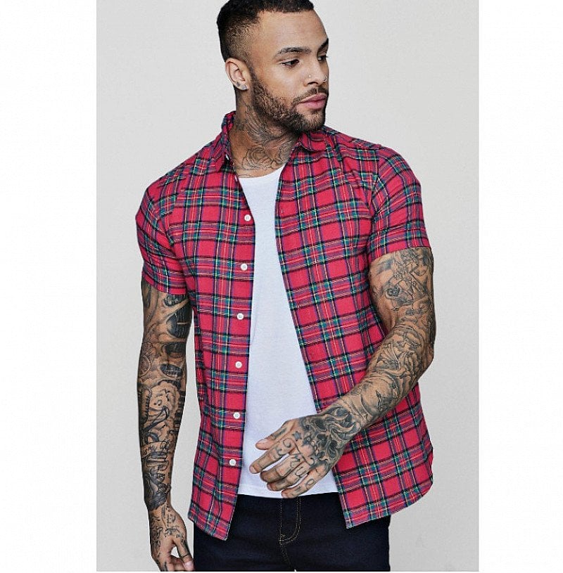 40% OFF This Pink Short Sleeve Check Shirt!