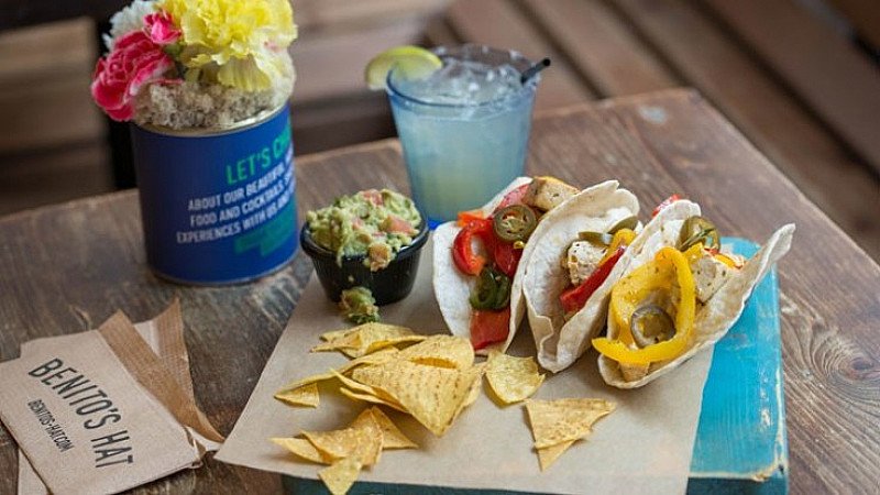We serve delcicious Tacos for just £5.20, there's also veggie and gluten free dishes available!