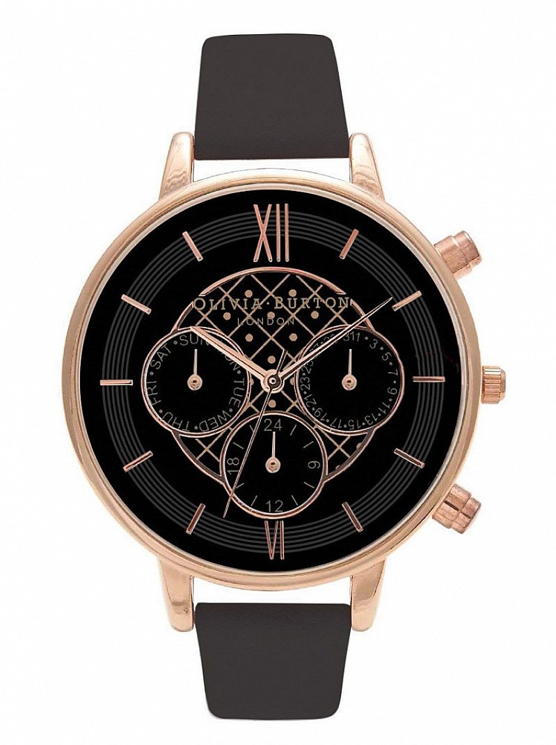 SAVE 25% - OLIVIA BURTON CHRONOGRAPH BLACK & ROSE WATCH!