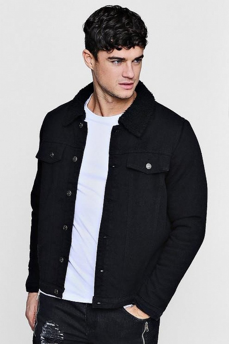 30% OFF - FULLY BORG LINED BLACK DENIM JACKET!