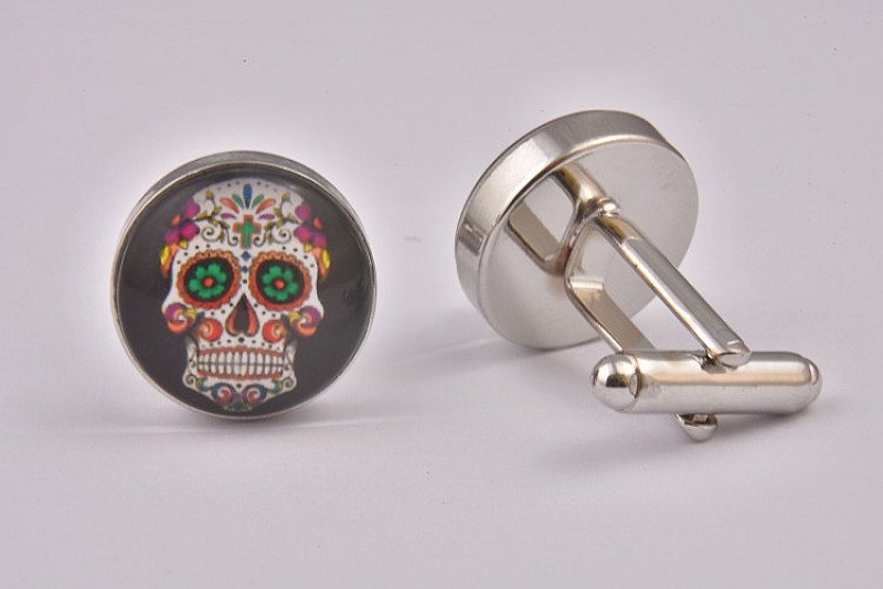 SALE - Mexican Sugar Skull Black Cufflinks!