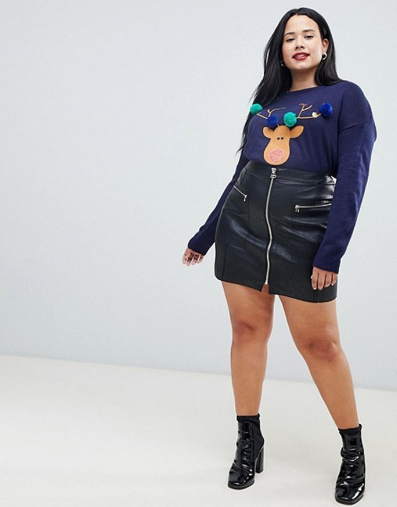 SALE - Brave Soul reindeer christmas jumper with pom poms!