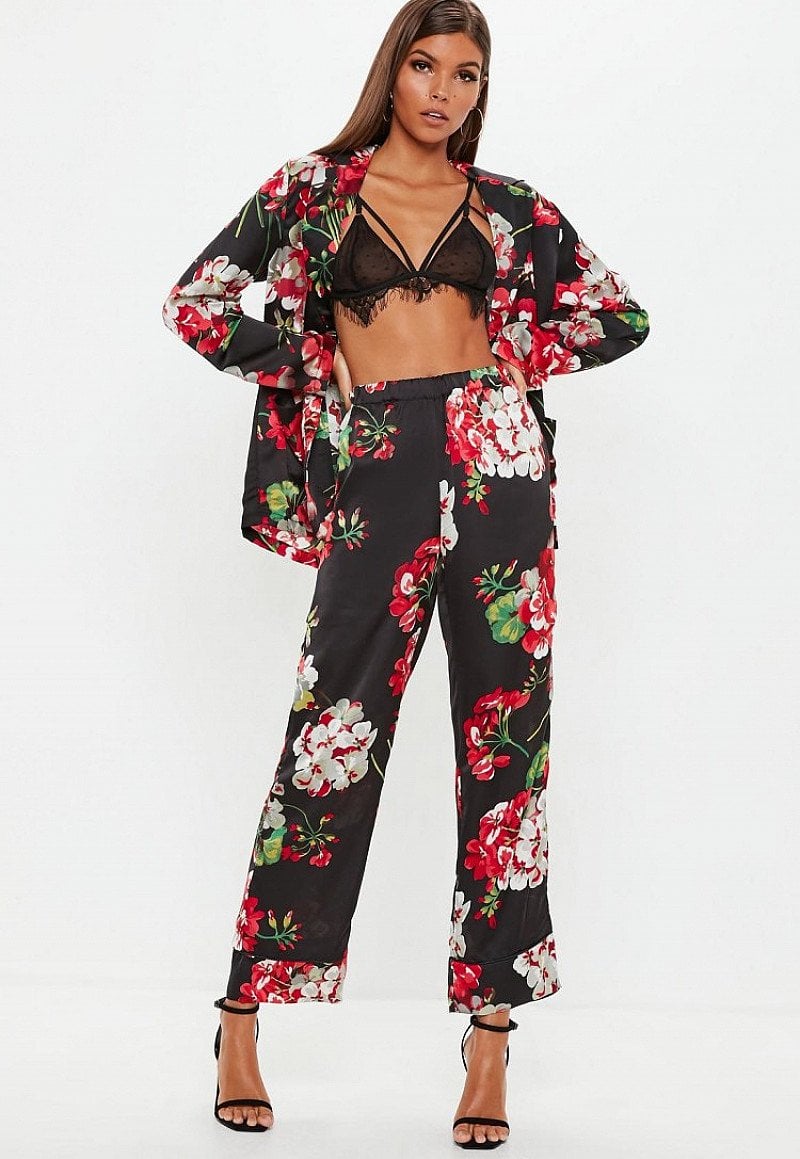 SAVE £15.00 - black floral wide leg trousers!