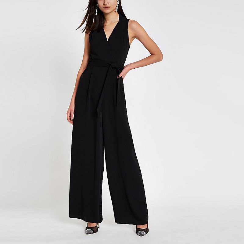 SALE, SAVE £30.00 - Black wrap tie front jumpsuit!