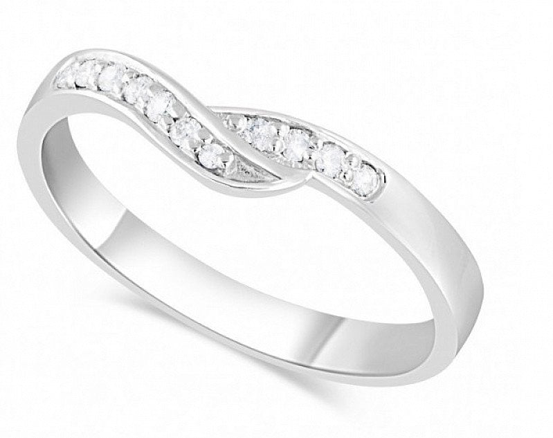 SALE- Ladies' Platinum 0.09 Carat Diamond Wedding Ring