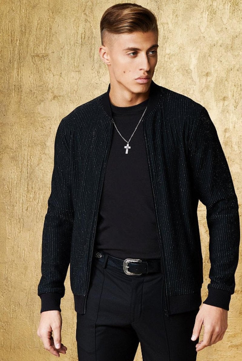 Save- Metallic Quilted Bomber Jacket