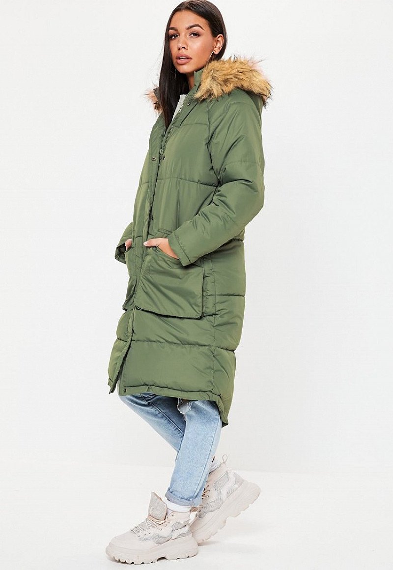 SALE, SAVE ON CHRISTMAS GIFTS - khaki longline padded parka!